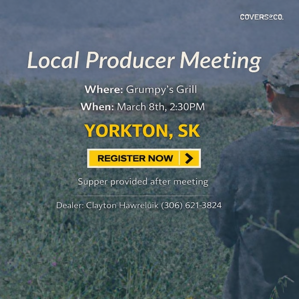 Join local producers for an afternoon discussion focused on cover crops, grazing integration, and the economics of plant diversity. Dakota Odgers from Covers & Co. will share real-world insights on how diverse cropping systems and livestock integration can work together on the farm, what to consider when getting started, and where the numbers need to make sense. The presentation will be followed by open discussion, questions, and peer-to-peer conversation around what’s working, what isn’t, and how producers are adapting cover crops to fit their own operations.
In addition, SCIC will be presenting on the Satellite Forage Insurance and Assiniboine Watershed will be providing program and operational updates. 