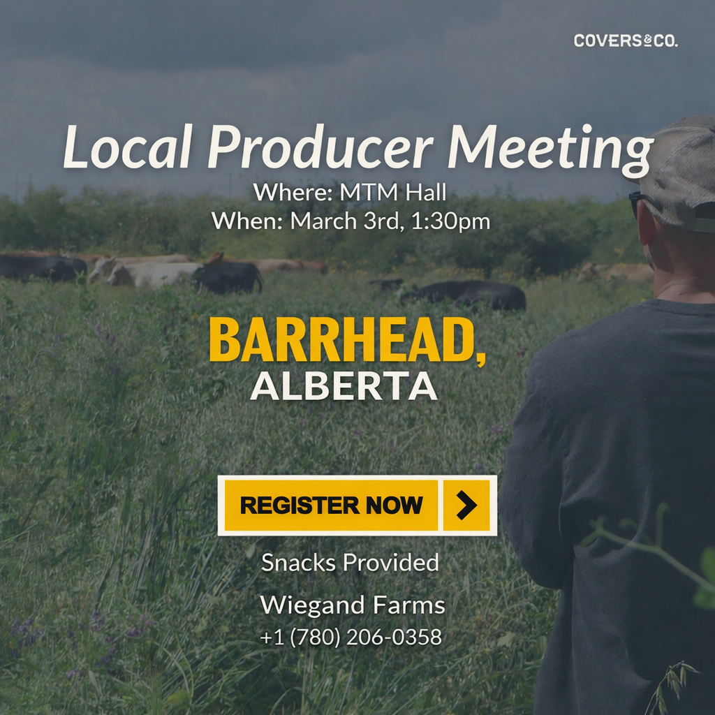 Keegan Miller from Covers & Co will be speaking on cover crops — what’s working in Western Canada, how to fit covers into real-world rotations, and how they can improve soil structure, water infiltration, and long-term productivity without adding unnecessary complexity. Expect straightforward discussion around species selection, grazing opportunities, and managing risk.

Brian Zwack from ZS Farms will be joining to talk compost and biological stimulation. He’ll share hands-on experience using compost to build soil health, improve nutrient cycling, and stimulate biological activity in working farm systems. The focus will be on practical application — what to use, when to apply it, and what kind of results producers are actually seeing.

This will be a solid opportunity to ask questions, compare notes with other producers, and dig into soil health strategies that make agronomic and economic sense.